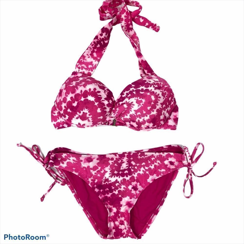 Bisou Bisou Pink Tie Dyed Bikini Size Large